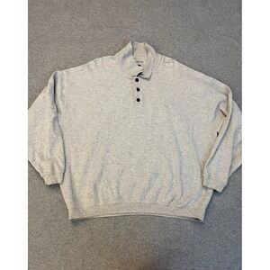Original Island Sport Polo Sweater Mens XXL Gray Cotton Long Sleeve Dolphin Logo